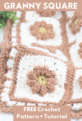 Wildflower granny square crochet blanket