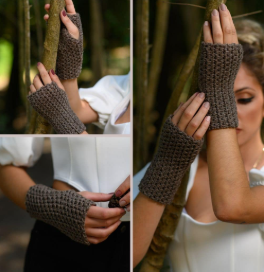 Crochet fingerless gloves fall pattern