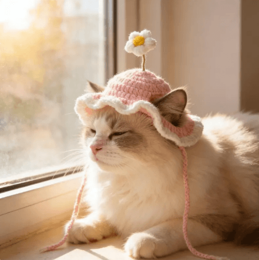 Colorful crochet cat hat inspiration for children and adults