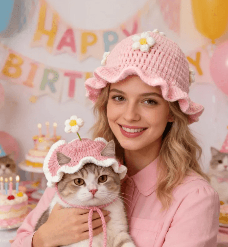 Crochet Cat Hat Free: 15 Cute Animal Hat Ideas + PDF Pattern