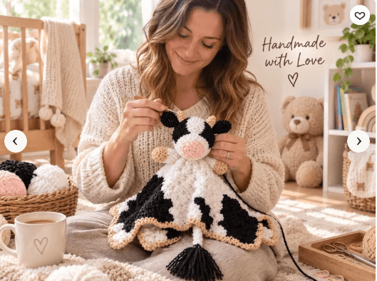 Classic crochet cow amigurumi idea