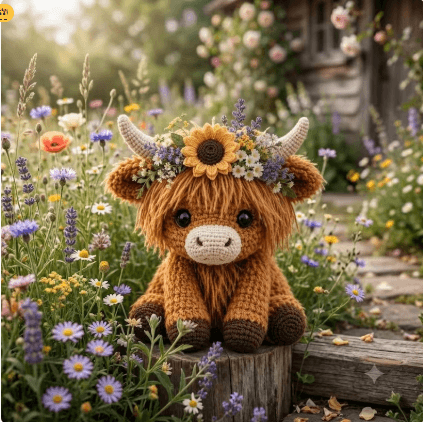Cute crochet cow handmade gift idea