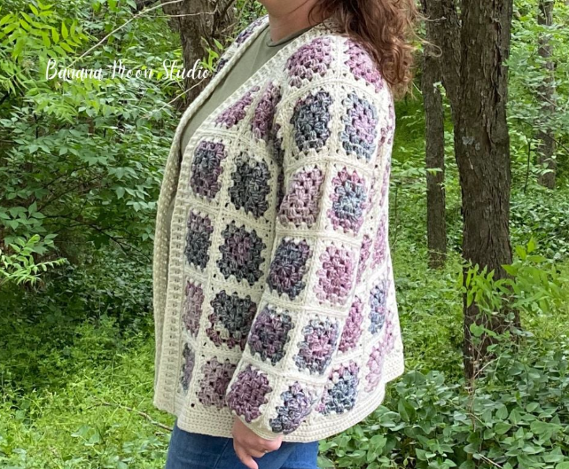 Granny square crochet cardigan pattern