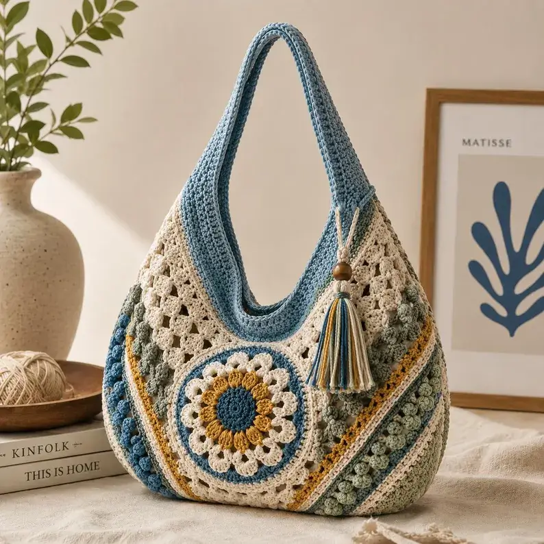 modern crochet handbag fall bag idea