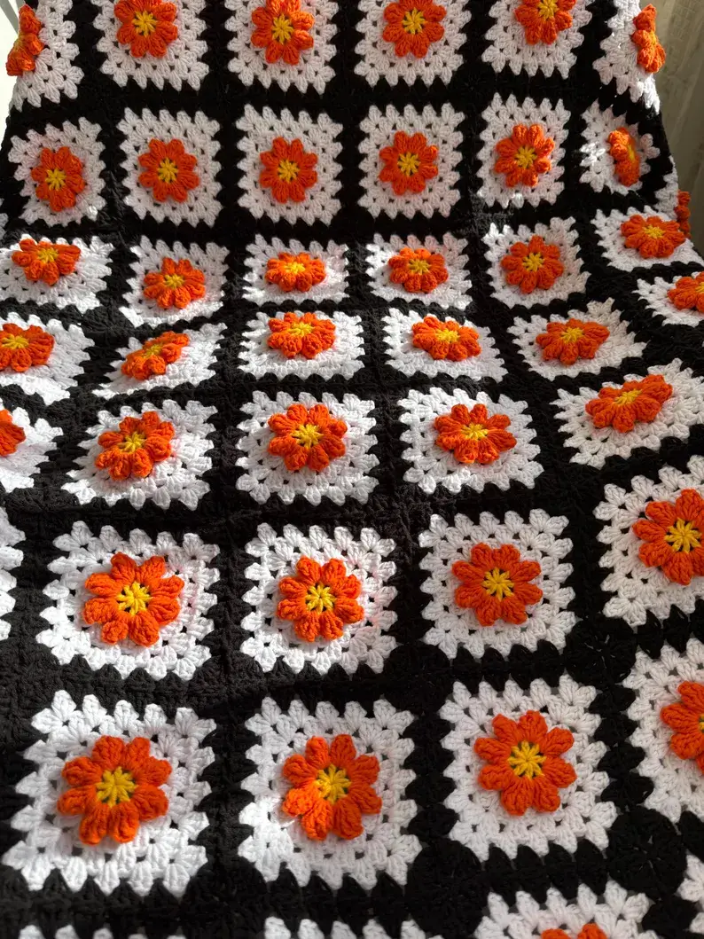 neutral fall crochet blanket
