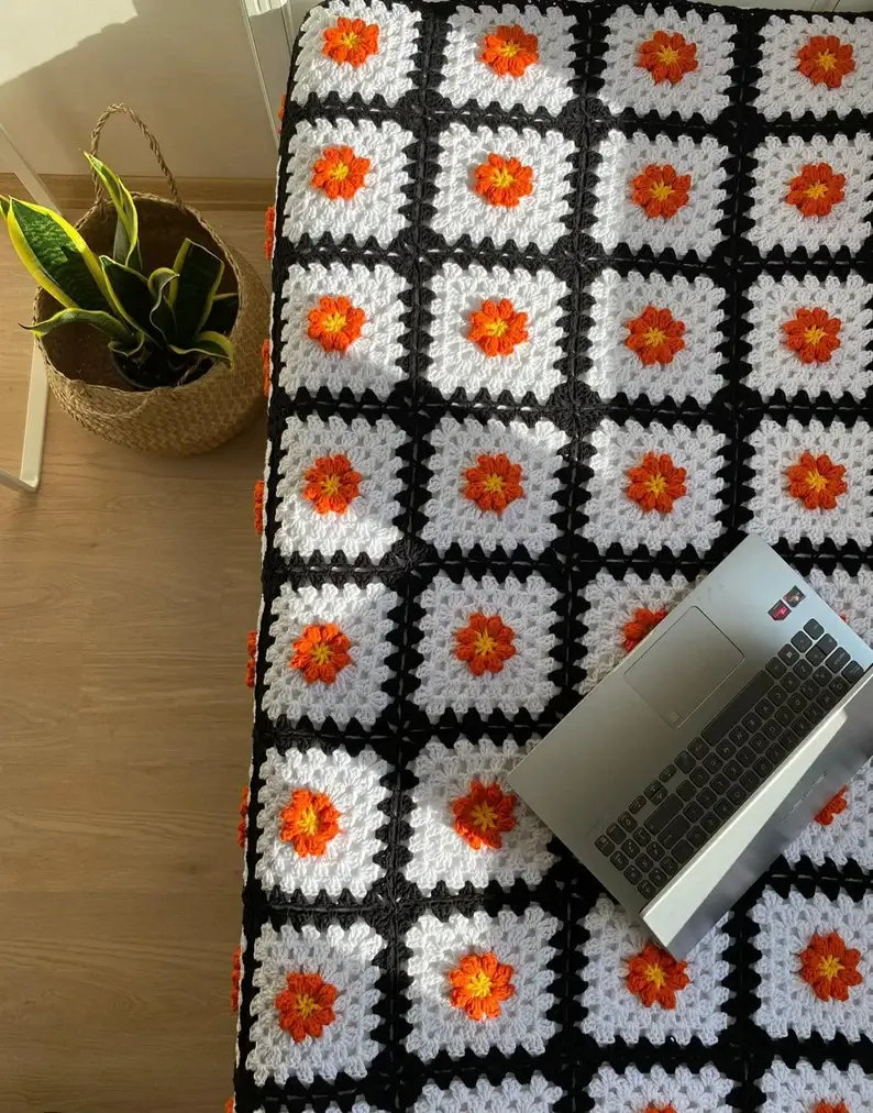 textured fall crochet throw