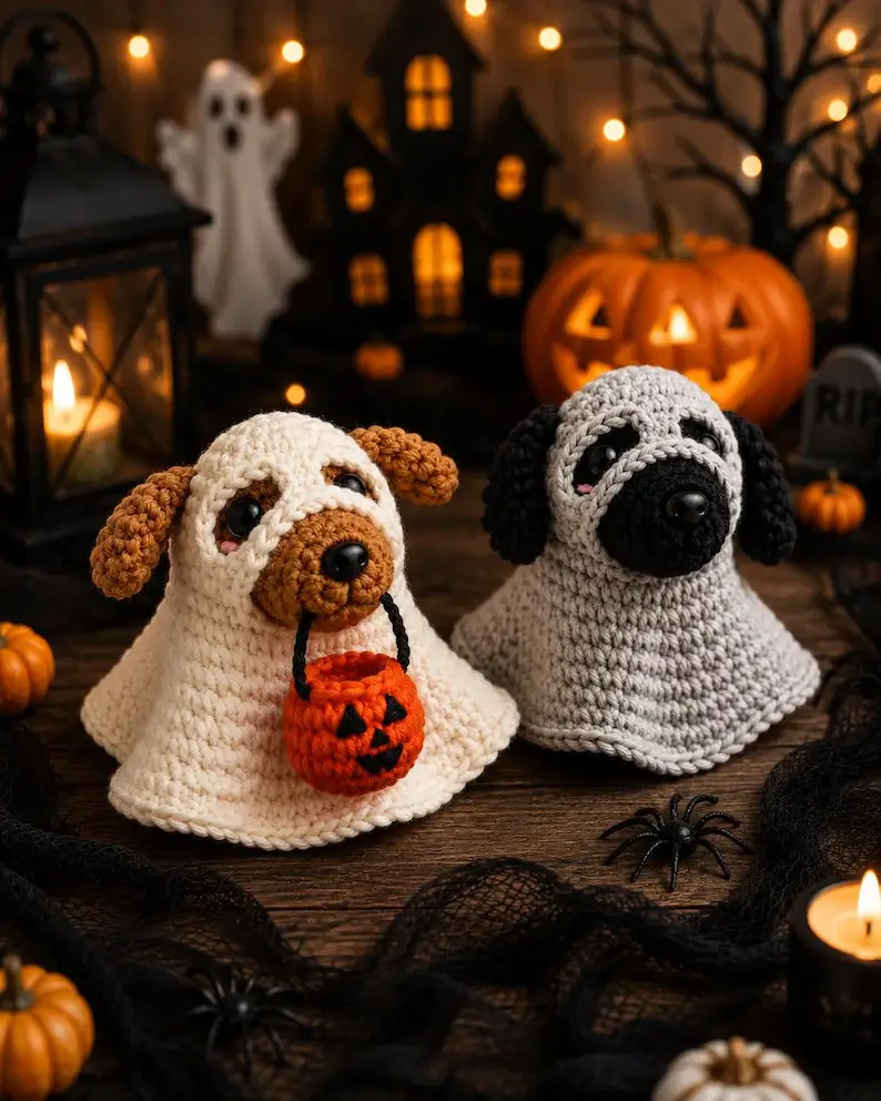 halloween crochet autumn decor idea