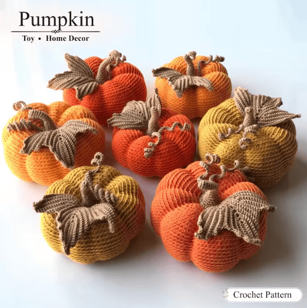crochet pumpkin amigurumi pattern autumn decoration