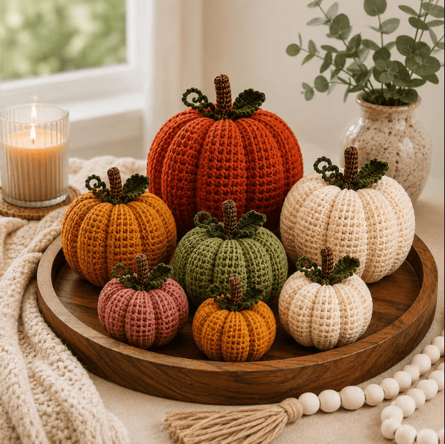 crochet pumpkin pattern textured autumn pumpkin